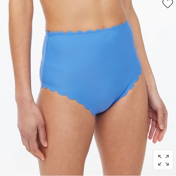 J Crew High-rise scalloped bikini bottom in Brilliant Green size small - Picture 7 of 12